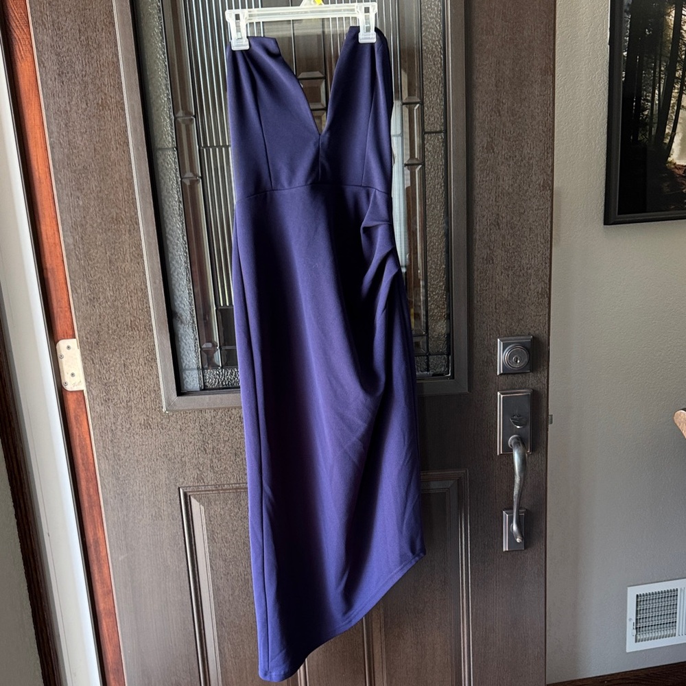 Lulu's Strapless Midnight Blue Dress